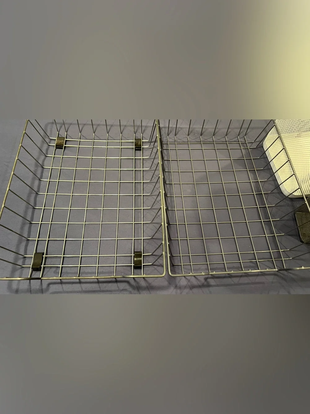 Neutral Gray Mesh & Wire office Organizer Set